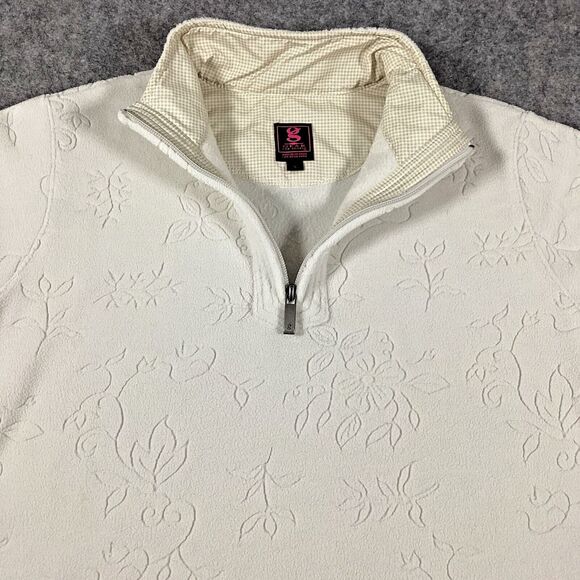 Gear For Sports Women’s Fleece Floral Cream 1/4 Zip Pullover Size Small Golf Top - Picture 3 of 16
